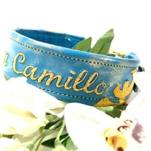Halsband Leder Fleur de Lys